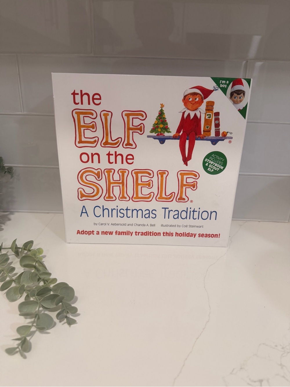 New Elf on The Shelf A Christmas Tradition Set Blue Eyed Boy Brow Hair Holiday